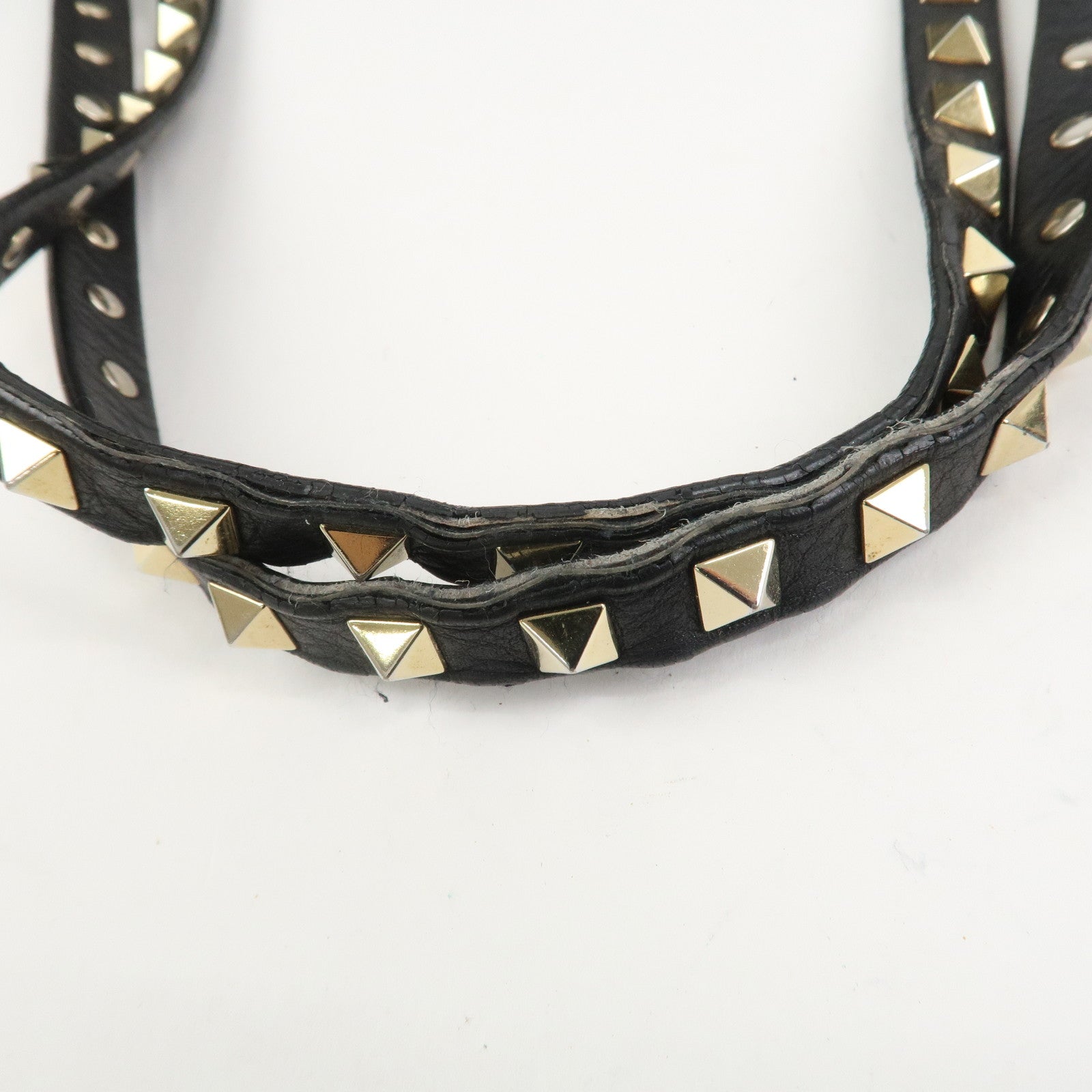 VALENTINO Rockstud Leather Tote Bag Hand Bag Shoulder Bag Black