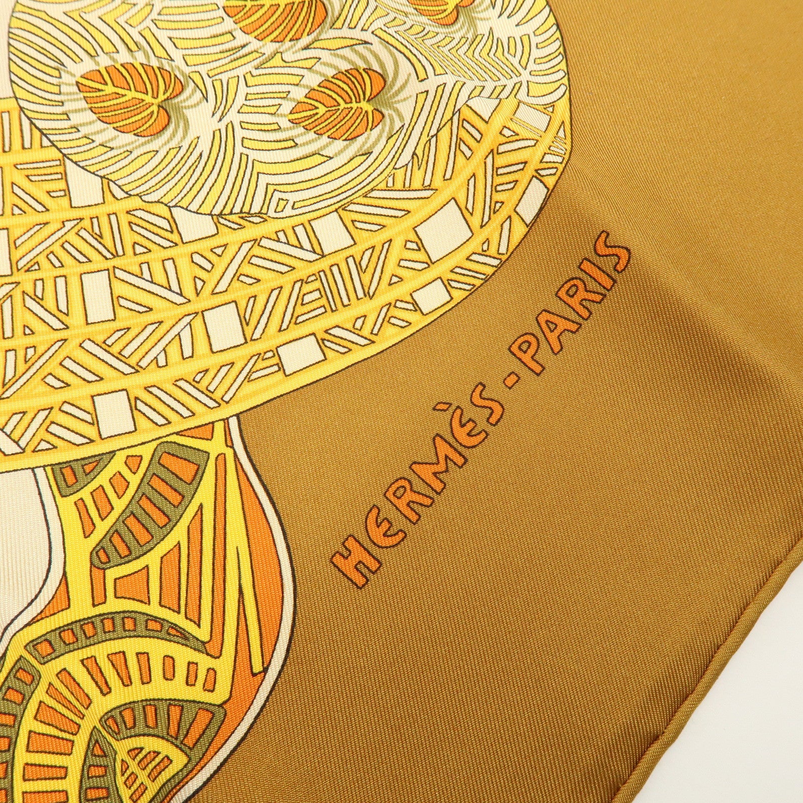 HERMES Carre 90 Silk 100% Scarf ART des STEPPES Horse Print Orange