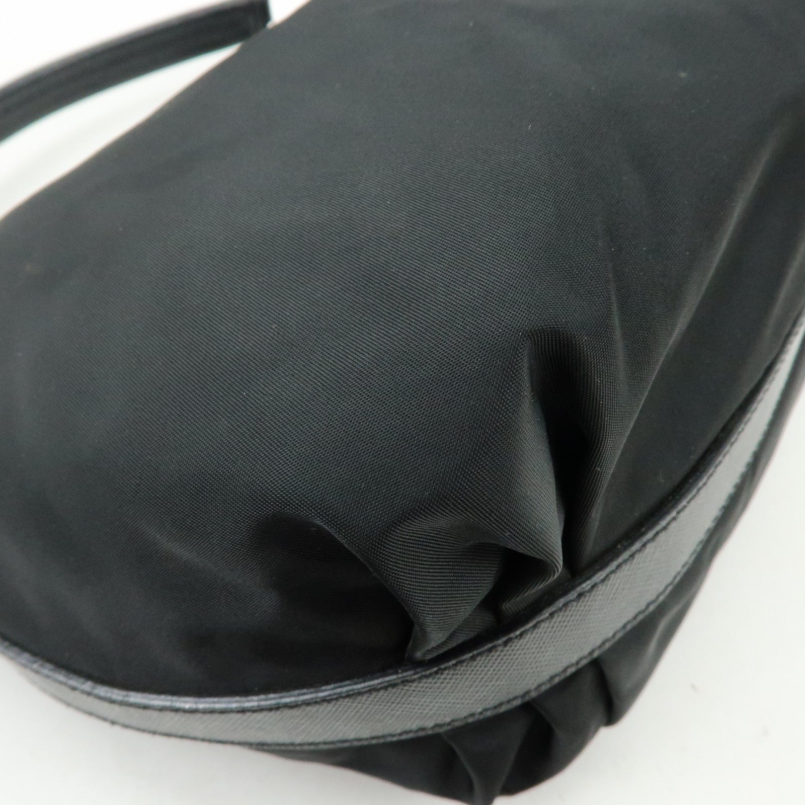 PRADA Triangle Logo Nylon Saffiano Leather Shoulder Bag BR3332