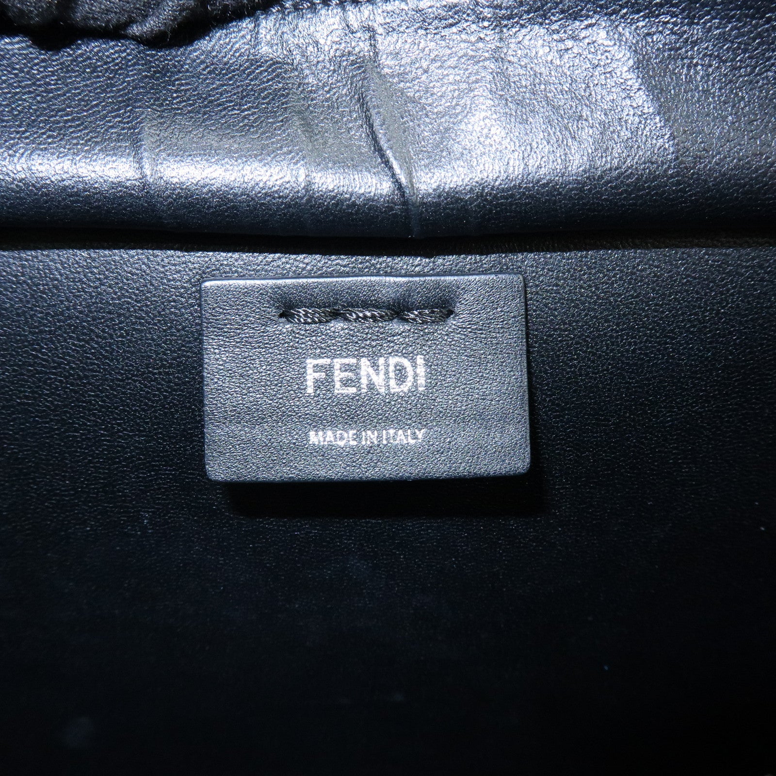 FENDI Trois Jours Leather 2Way Bag Hand Bag Shoulder Bag Black