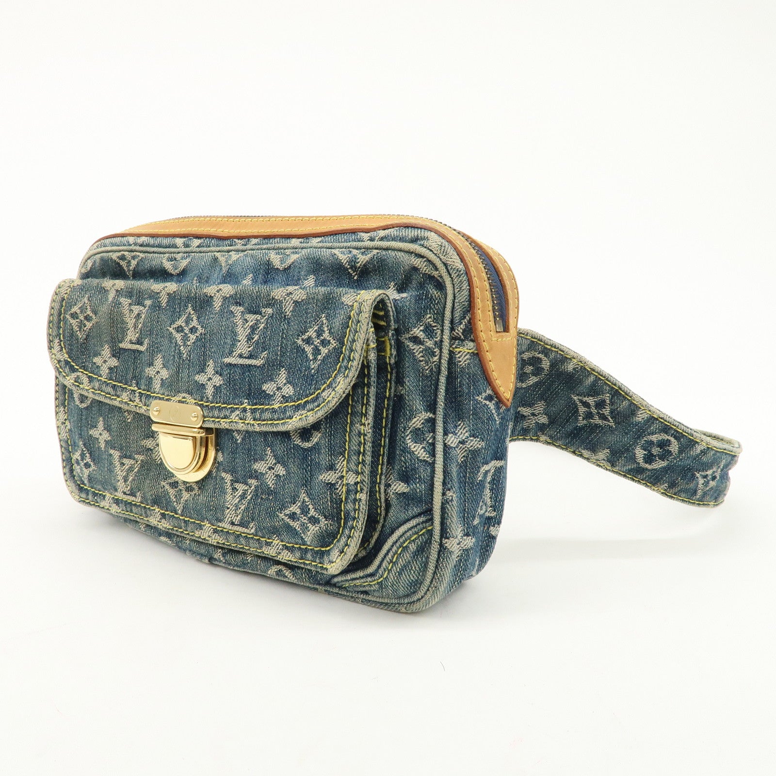 Louis Vuitton Monogram Denim Bum Bag Waist Bag Blue M95347