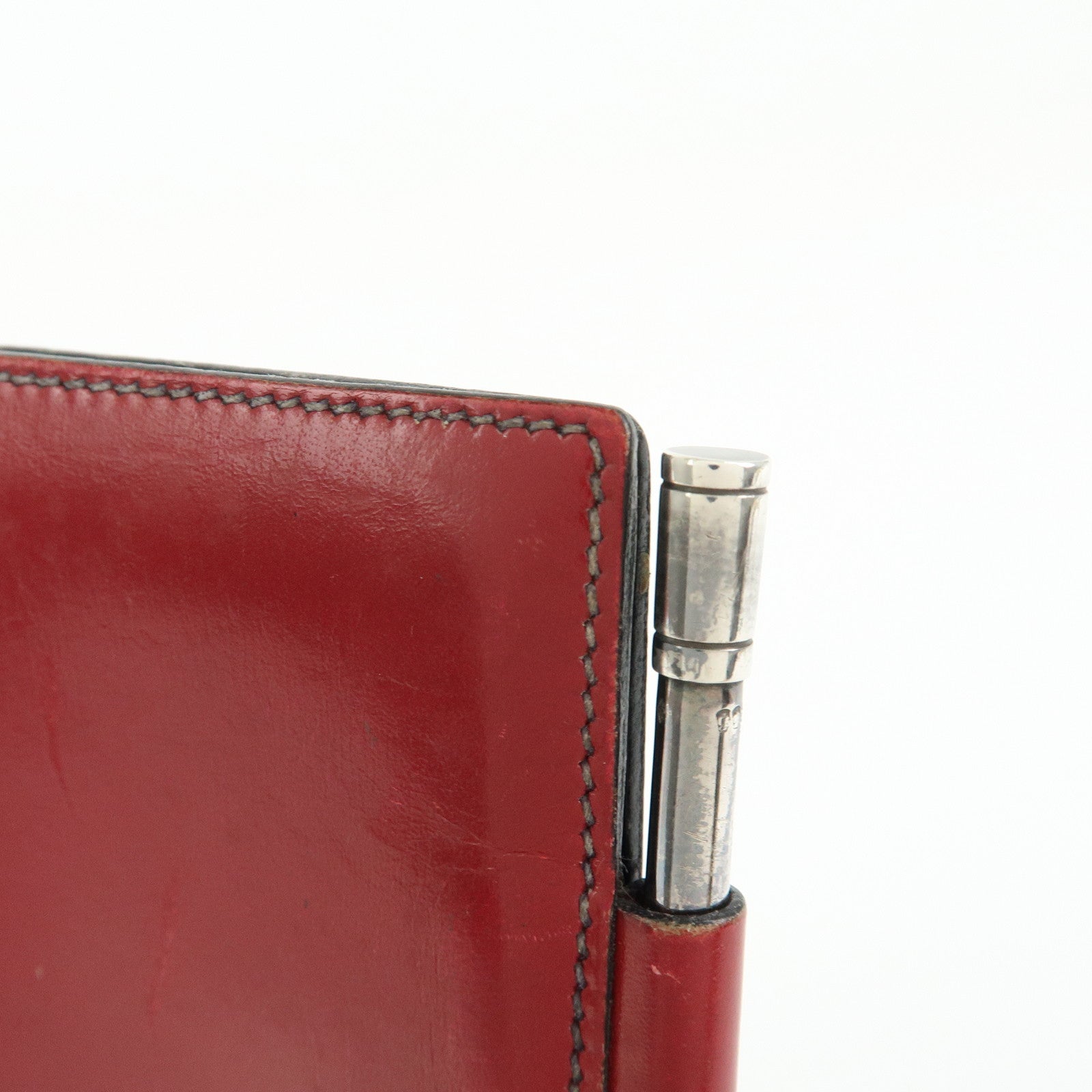 HERMES Box Calf Leather Agenda PM Planner Cover 〇Q Stamped Red