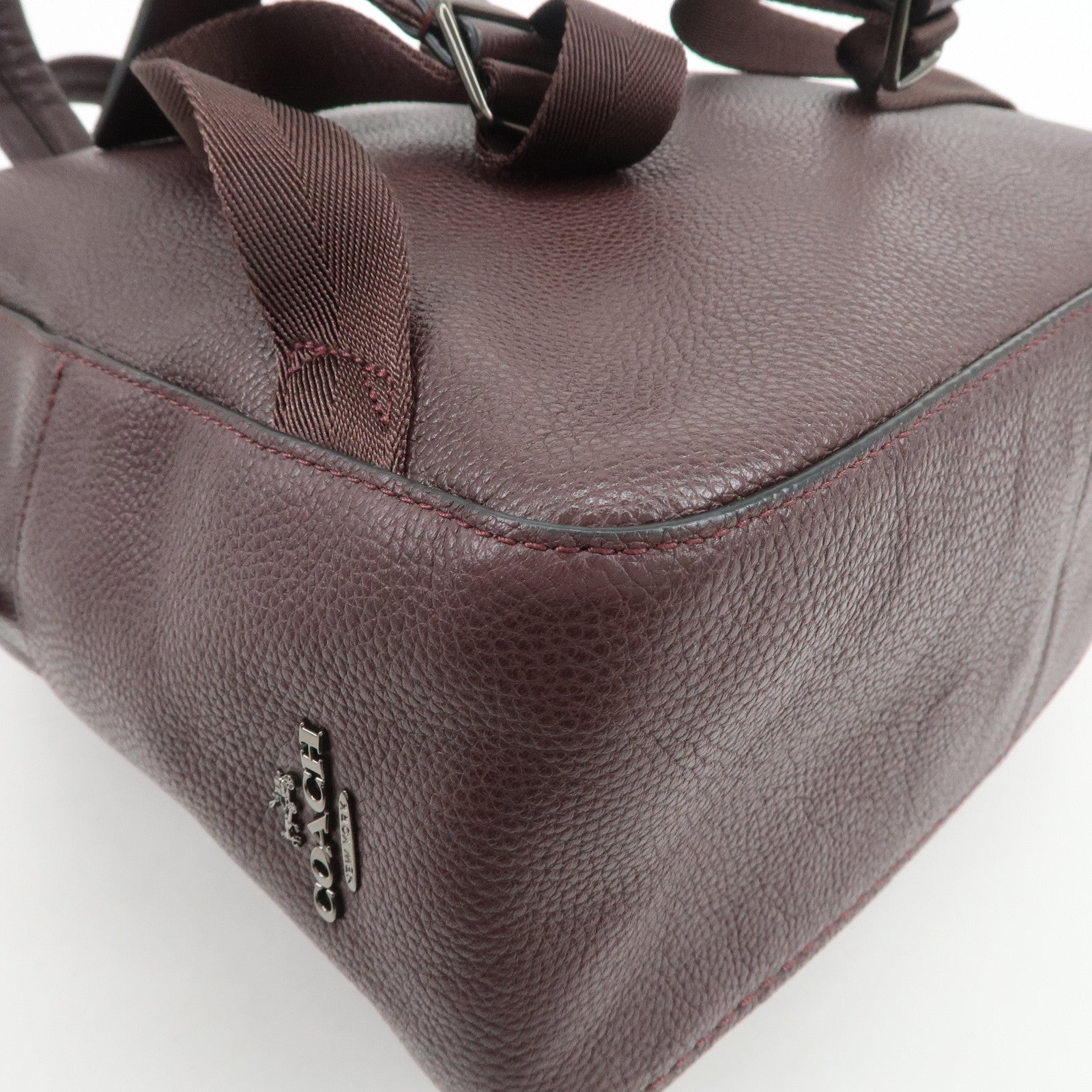 COACH Logo Leather Backpack Rucksack Brown