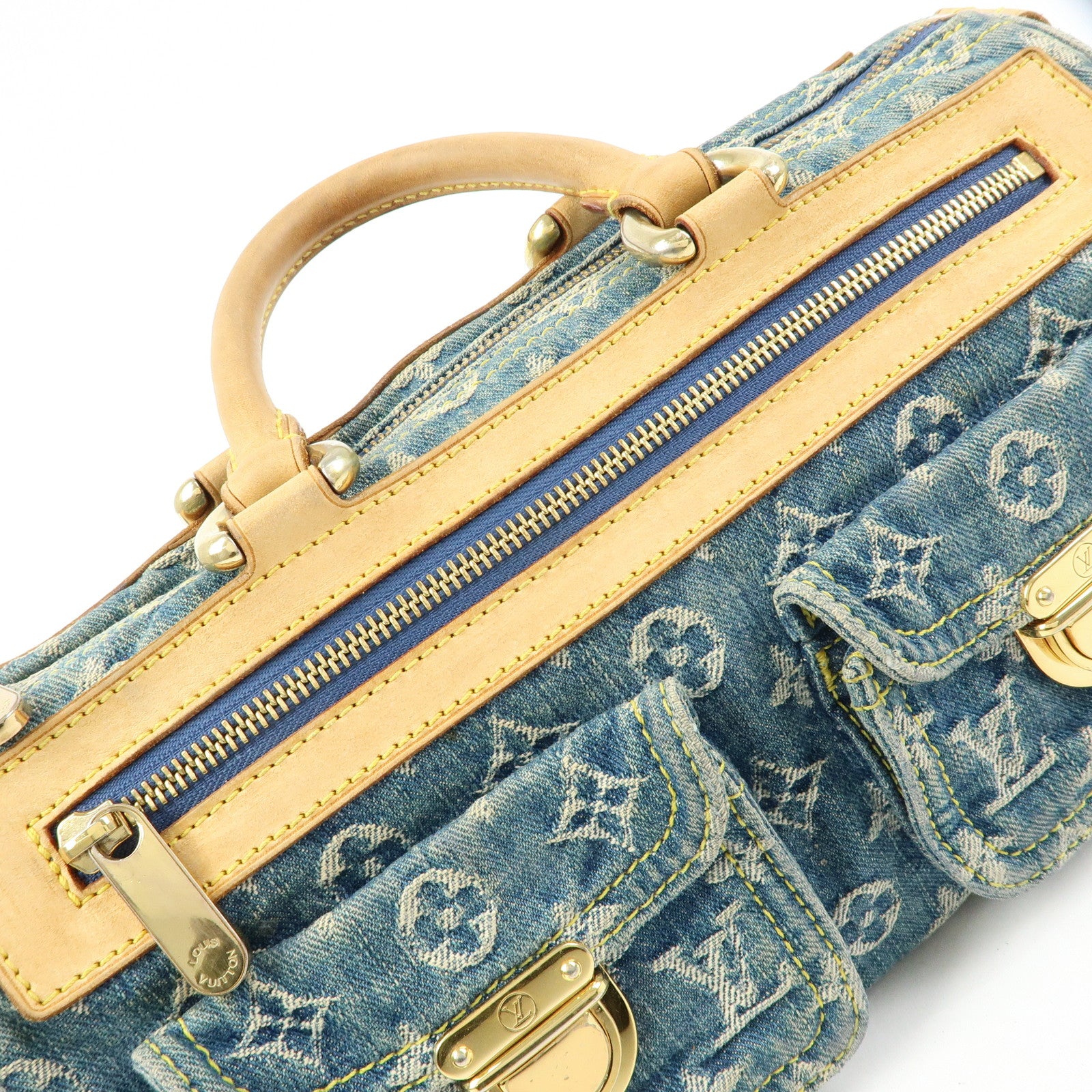 Louis Vuitton Monogram Denim Neo Speedy Boston Bag Blue M95019