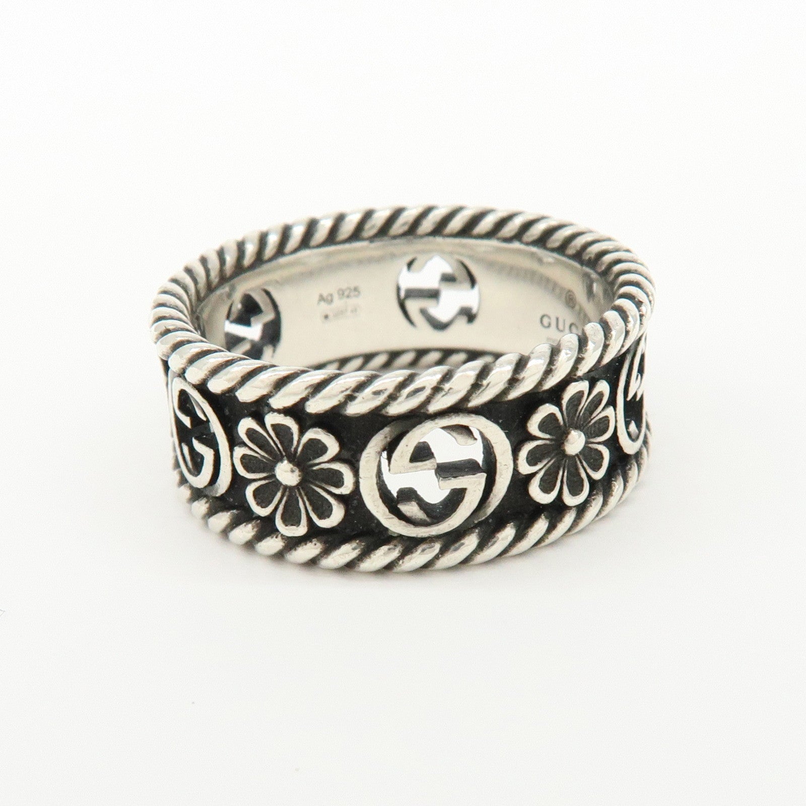 GUCCI Interlocking G Ring SV925 Silver #14 US6.25 EU53 HK14