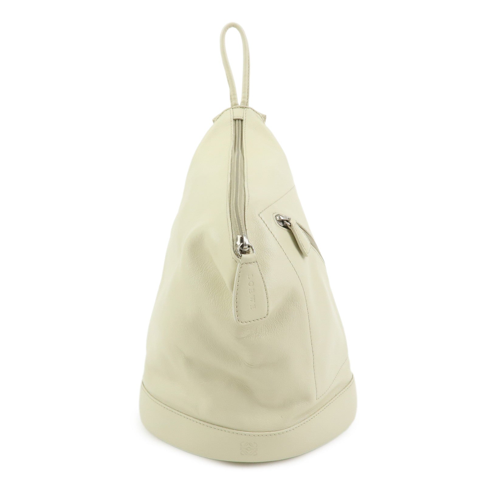LOEWE Anagram Anton Leather Backpack Rucksuck Ivory