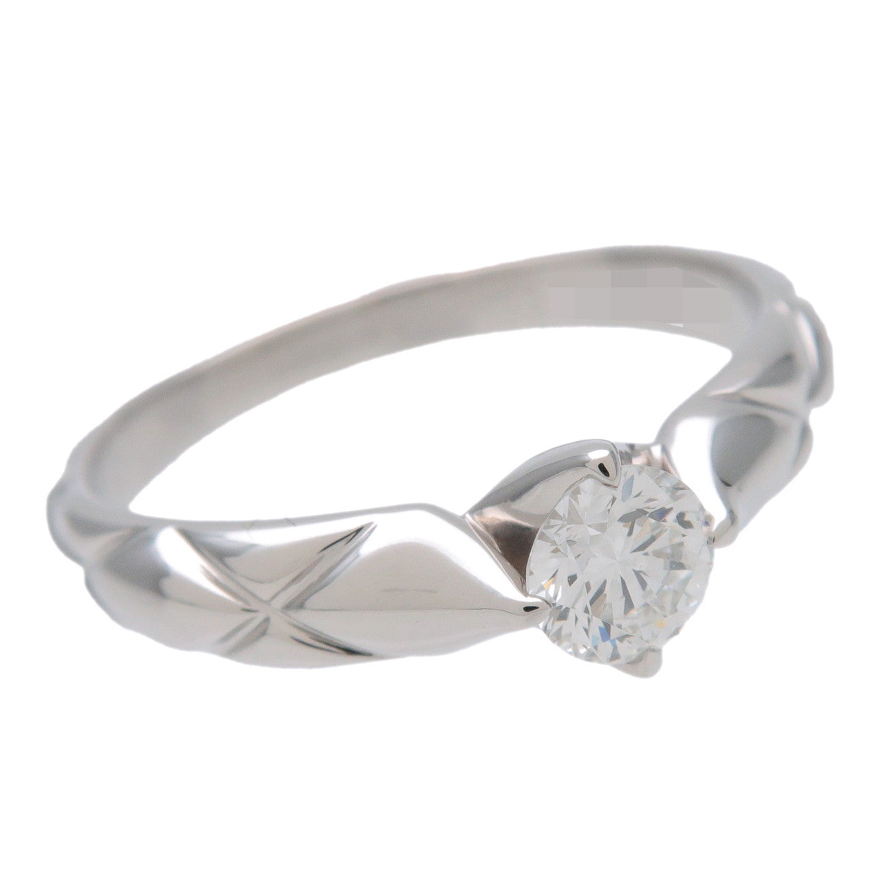 CHANEL Matelasse 1P Diamond Ring PT950 Platinum US5.5 EU51 HK12