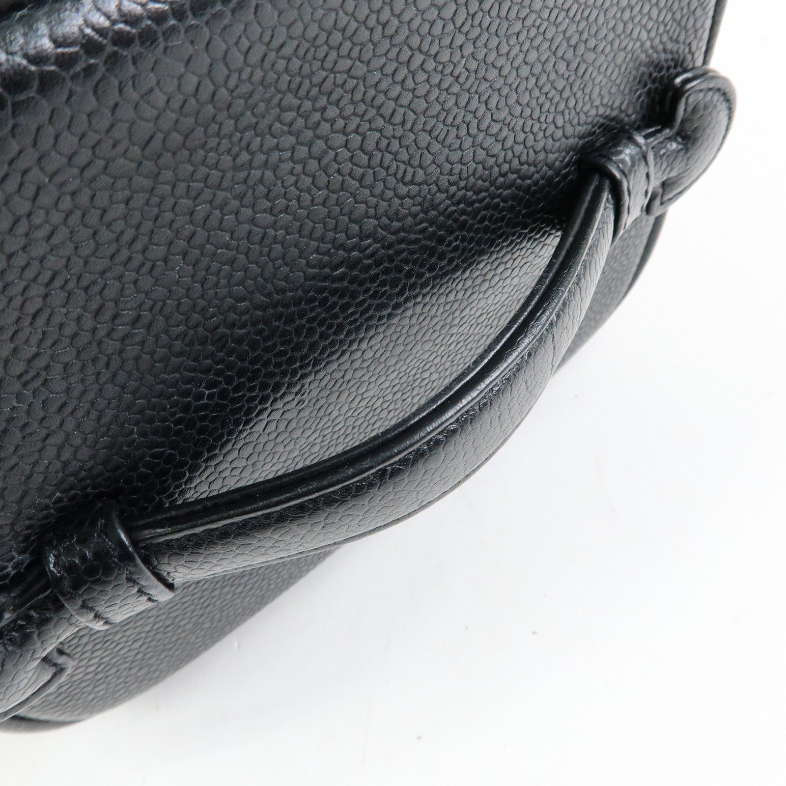 CHANEL COCO Mark Caviarskin Vanity Bag Hand Bag Black A01998