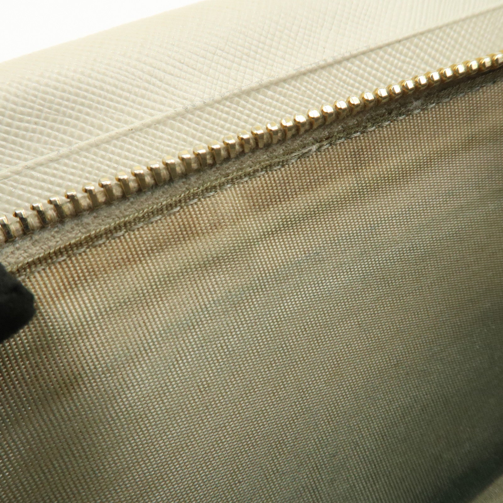 PRADA Saffiano Leather Nylon Set of 3 Long Wallet Beige 1MH132
