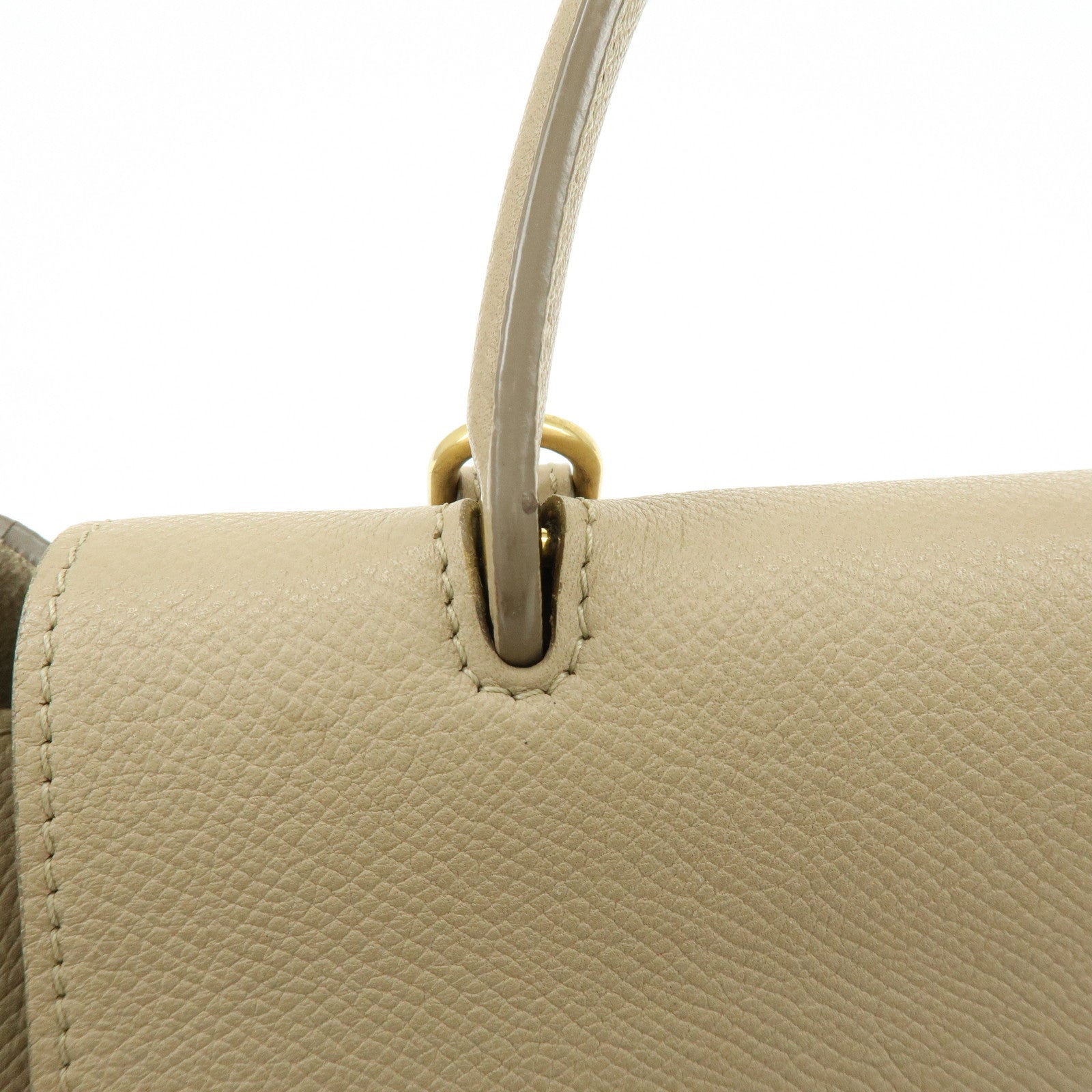 CELINE Belt Bag Leather 2WAY Bag Hand Bag Shoulder Bag Greige