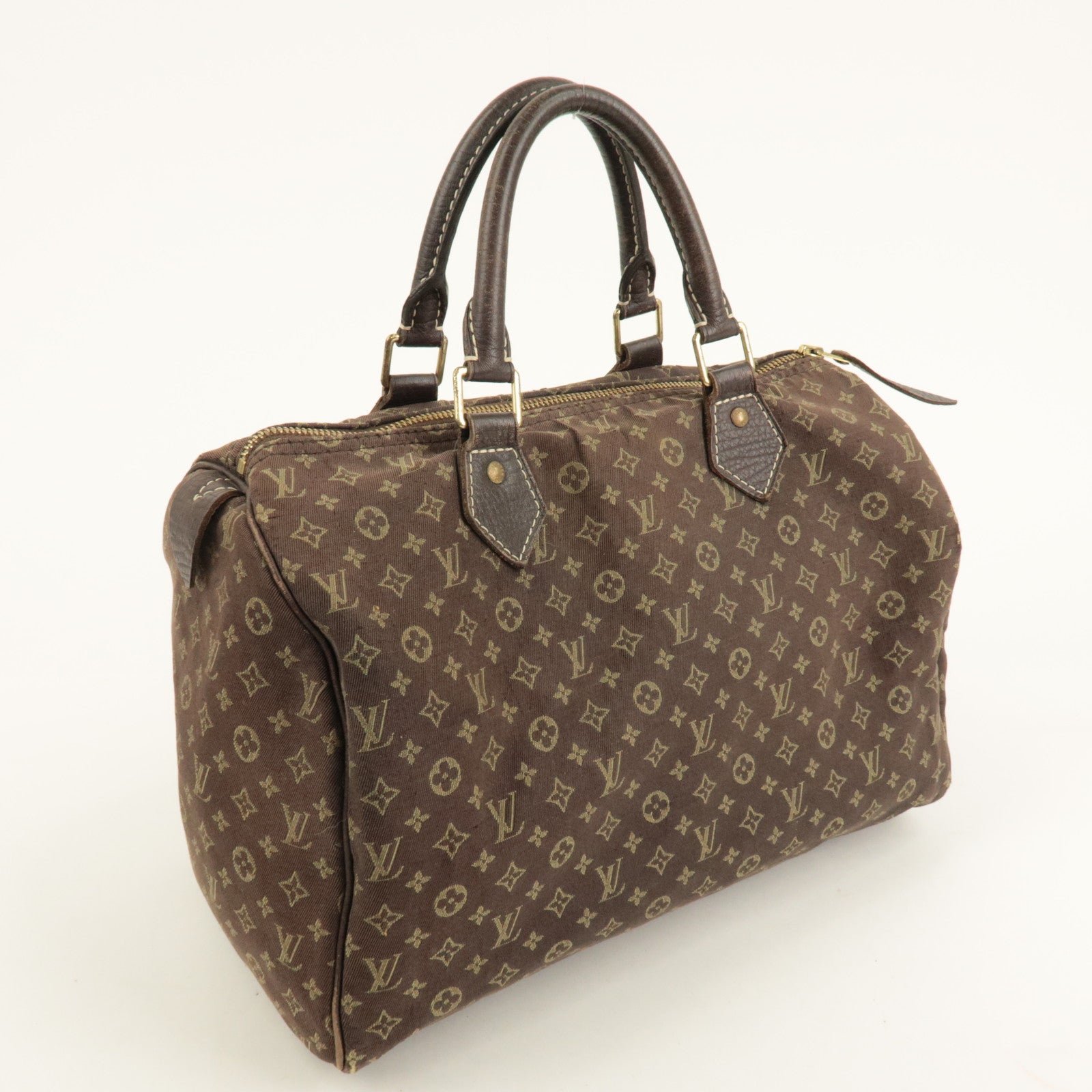 Louis Vuitton Monogram Mini Lin Speedy 30 Boston Bag Ebene M95224