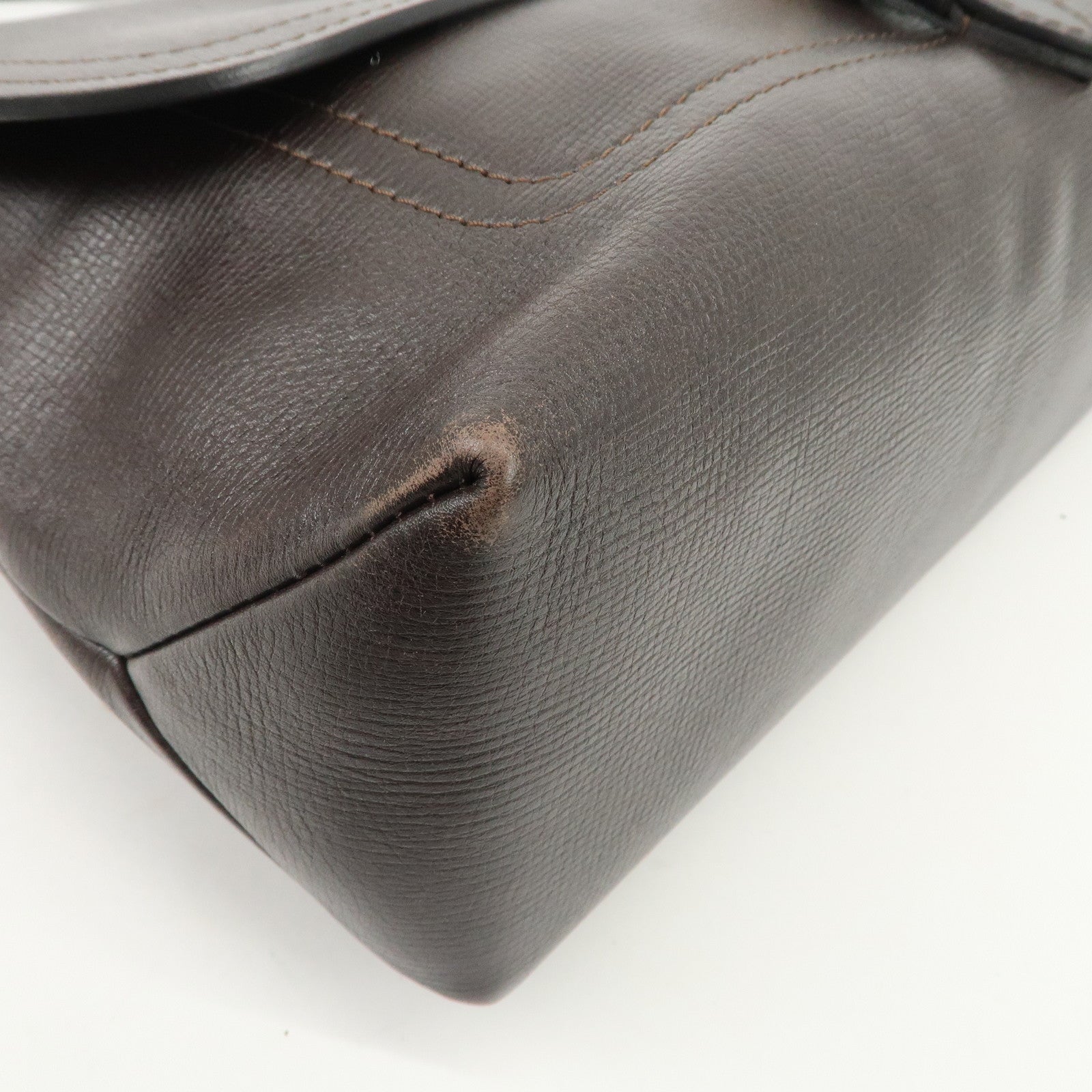 Louis Vuitton Utah Leather Ohama Style Shoulder Bag Cafe M92994 Used