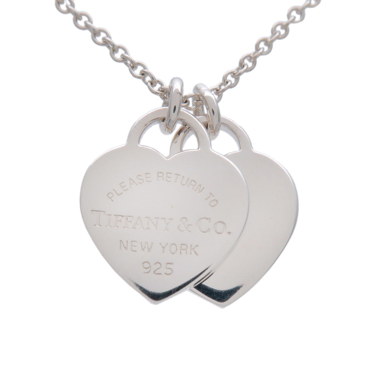 Tiffany & Co Return to Tiffany Mini Double Heart Tag Necklace SV925