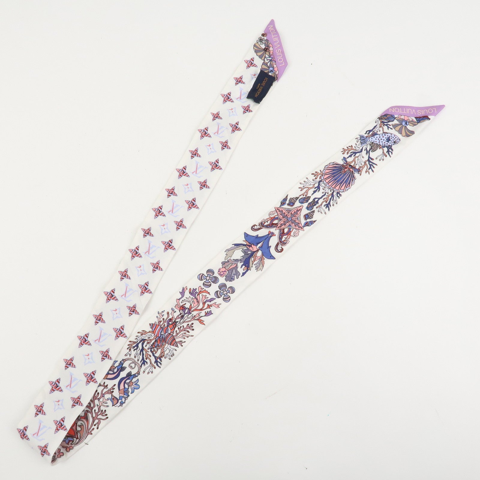 Louis Vuitton Sea of Love Bandeau BB Silk 100% Scarf White M73873