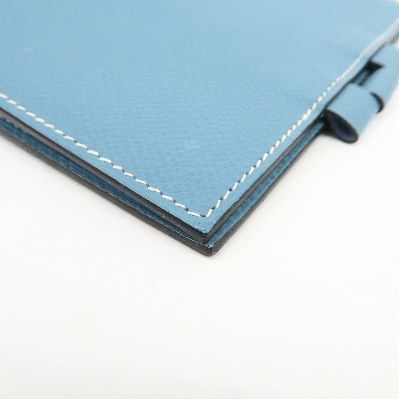 HERMES Agenda PM Veau Epsom Planner Cover □L Stamped Light Blue