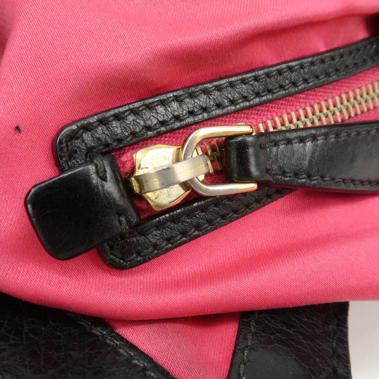 MIU MIU Logo Leather 2Way Bag Hand Bag Shoulder Bag Black
