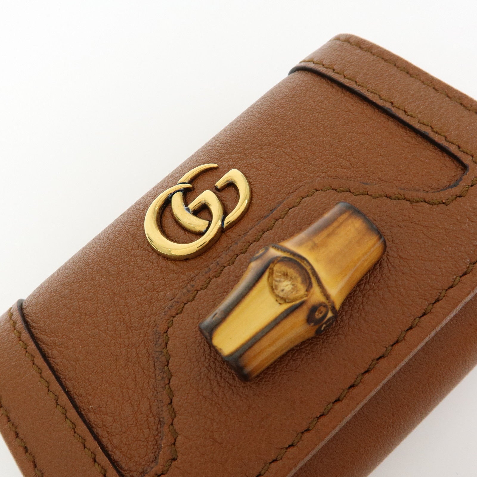 GUCCI GG Marmont Bamboo 6 Key Rings Key Case Brown 658636