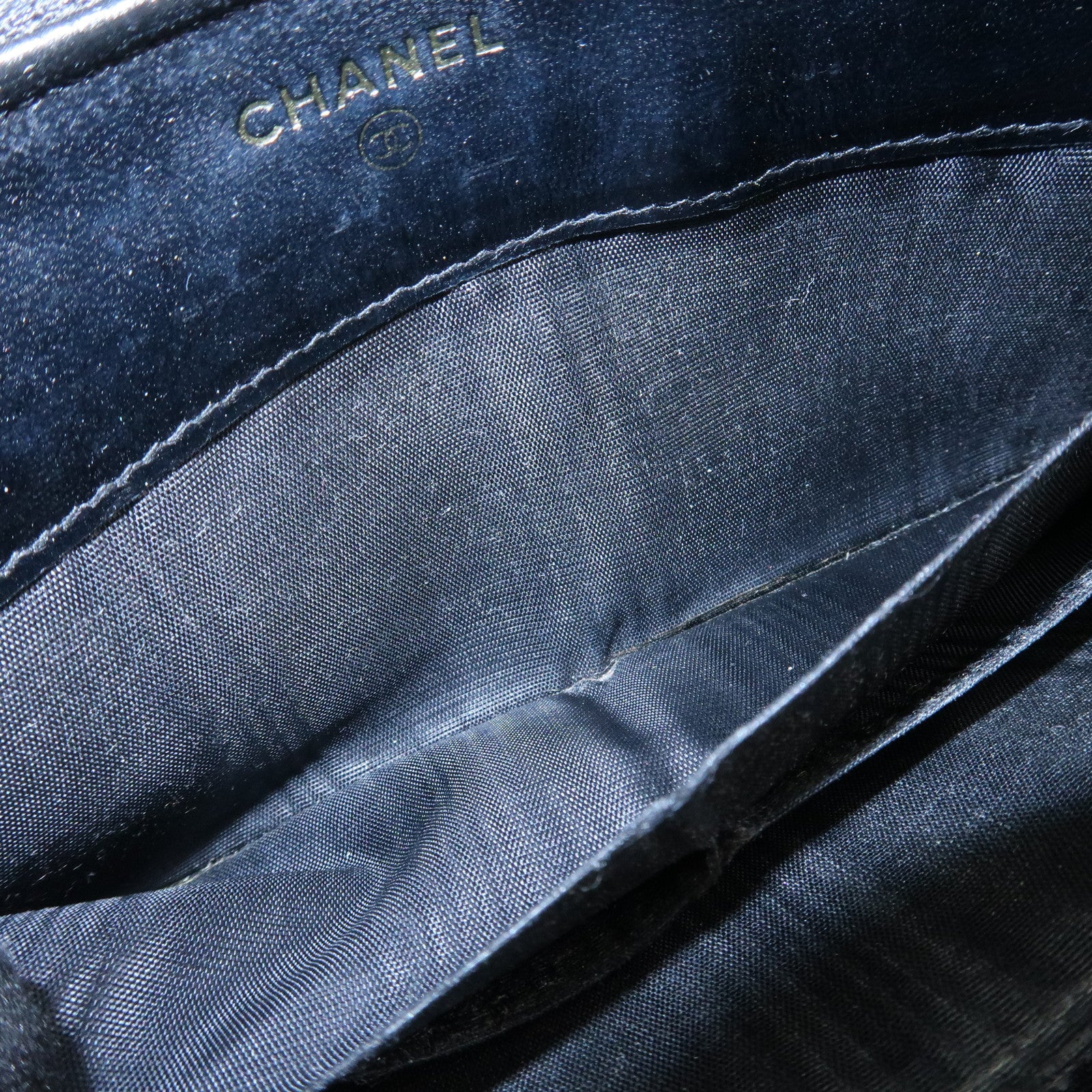 CHANEL COCO Mark Caviarskin Round Zippy Long Wallet Black A13228