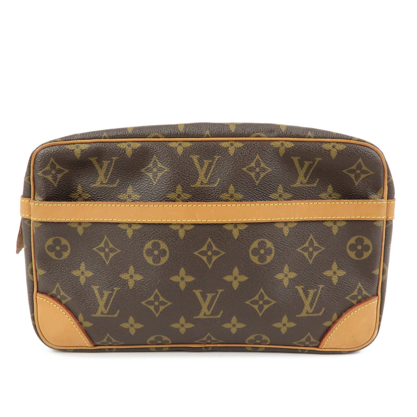 Louis Vuitton Monogram Compiegne 28 Pouch Clutch Bag Brown M51845