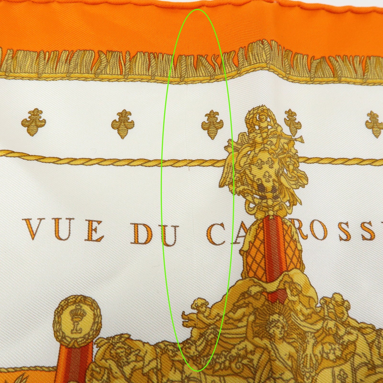 HERMES Carre 45 Silk 100% Scarf VUE DU CAROSSE LA GALERE LA REALE
