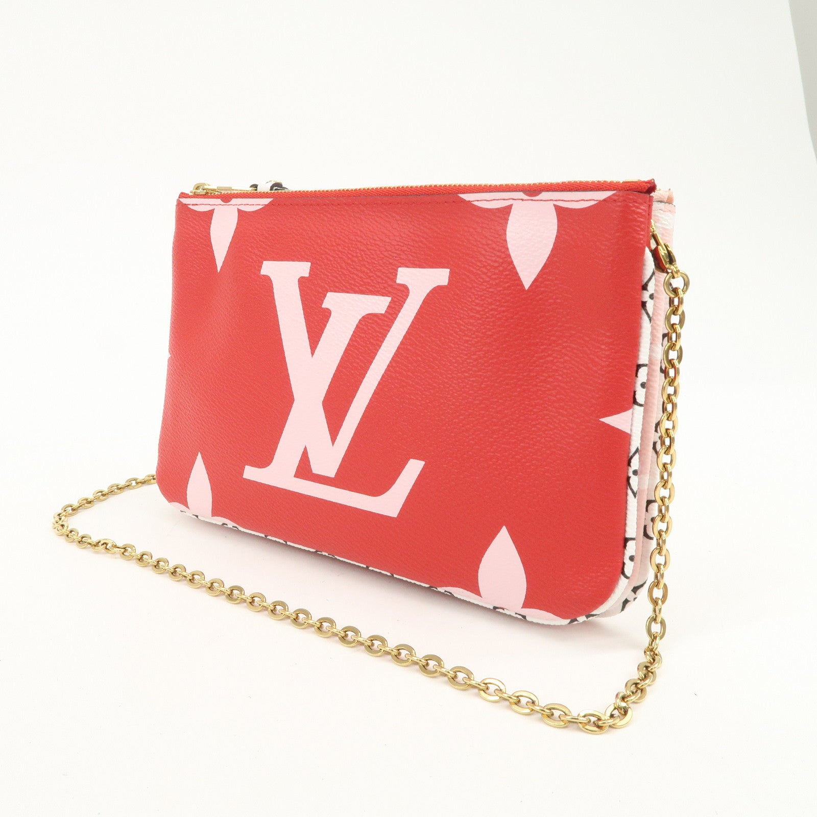 Louis Vuitton Monogram Giant Pochette Double Zip Pouch Rouge M67561