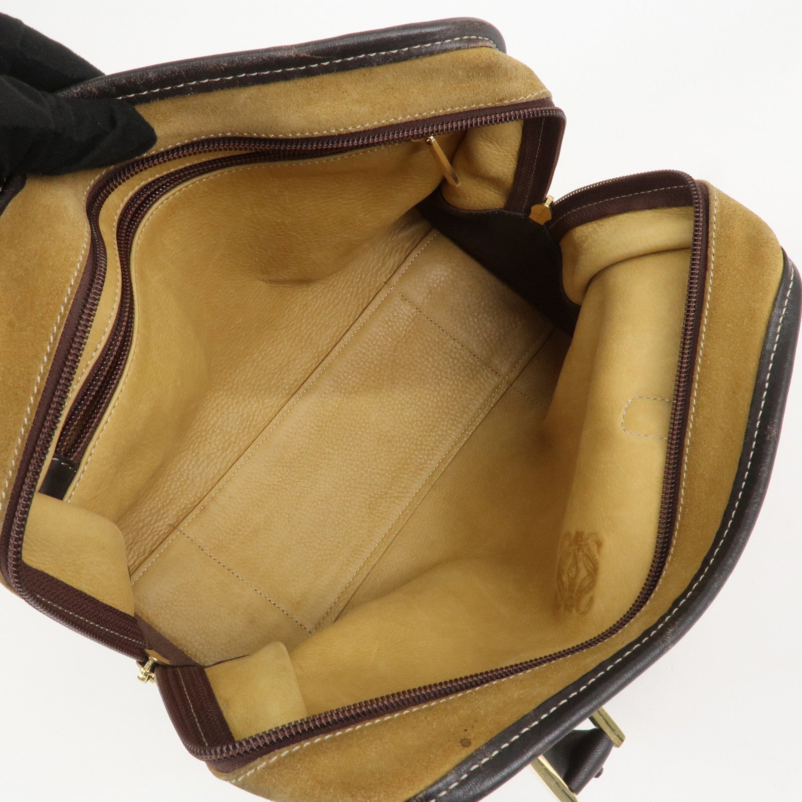 LOEWE Anagram Leather Suede Amazona 28 Hand Bag Beige Brown