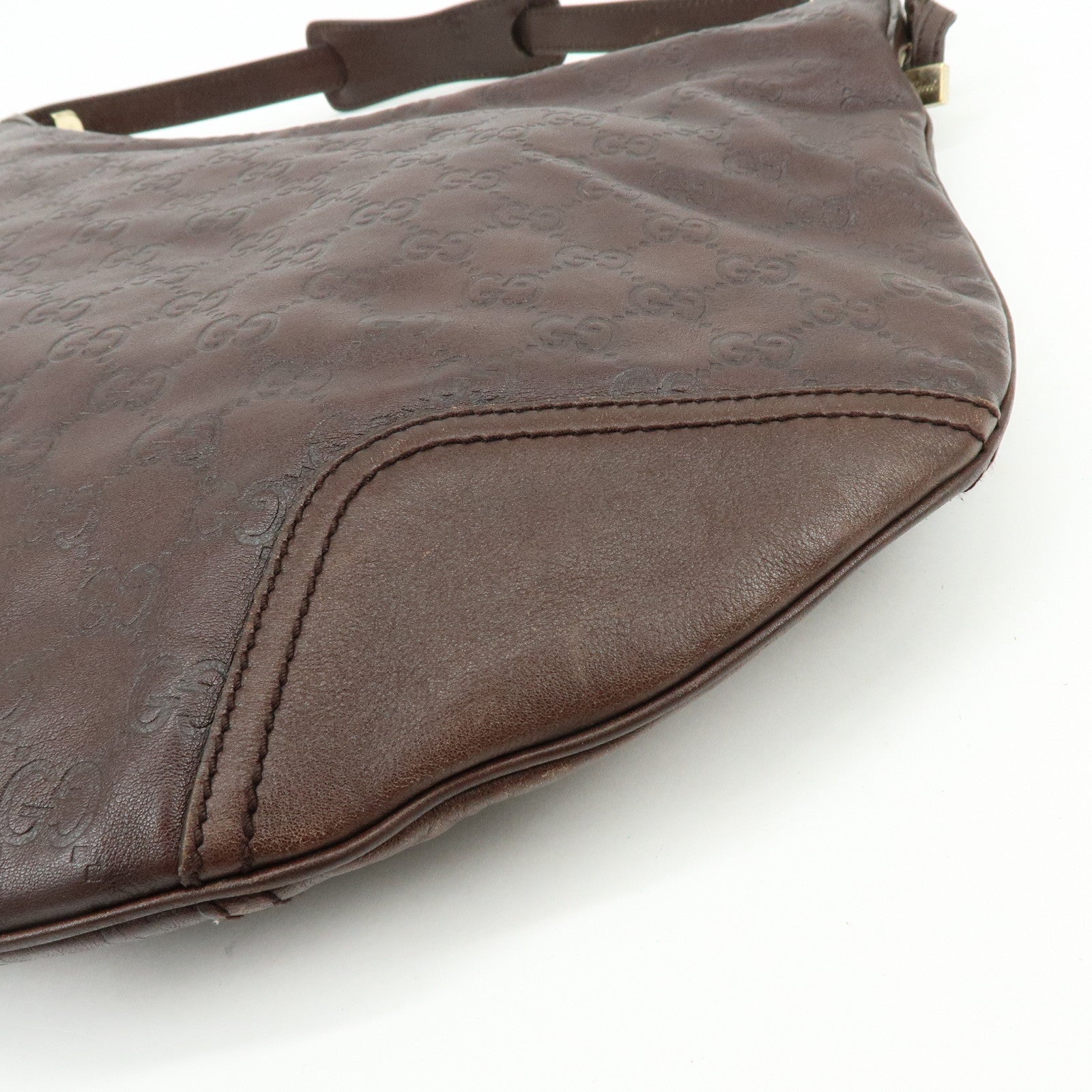 GUCCI Princy Guccissima Leather Shoulder Bag Dark Brown 162882