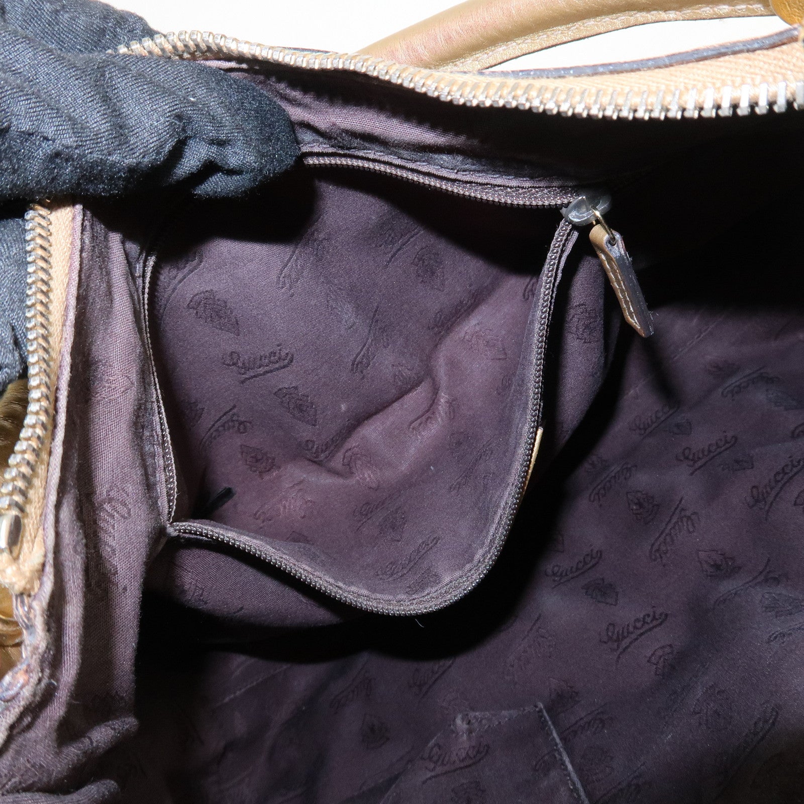 GUCCI Abbey Guccissima Leather Shoulder Bag Hand Bag Gold 190525 Used