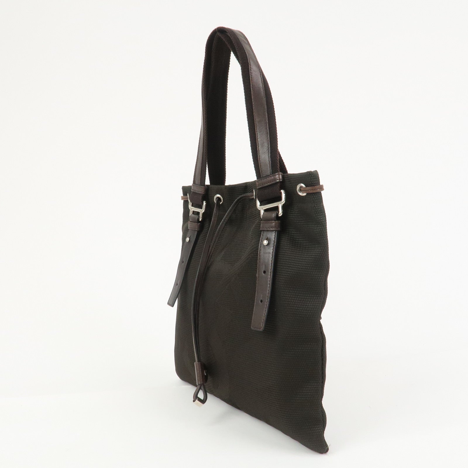 SAINT LAURENT PARIS Kahala Nylon Leather Tote Bag Brown 123435