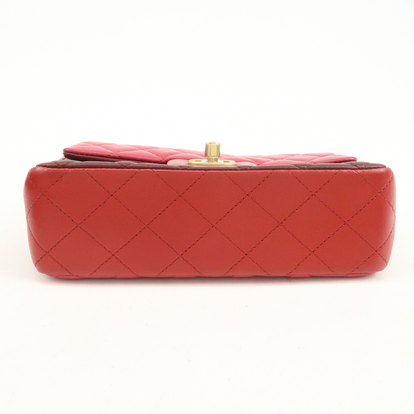 CHANEL Mini Matelasse Lamb Skin Chain Shoulder Bag Red A69900