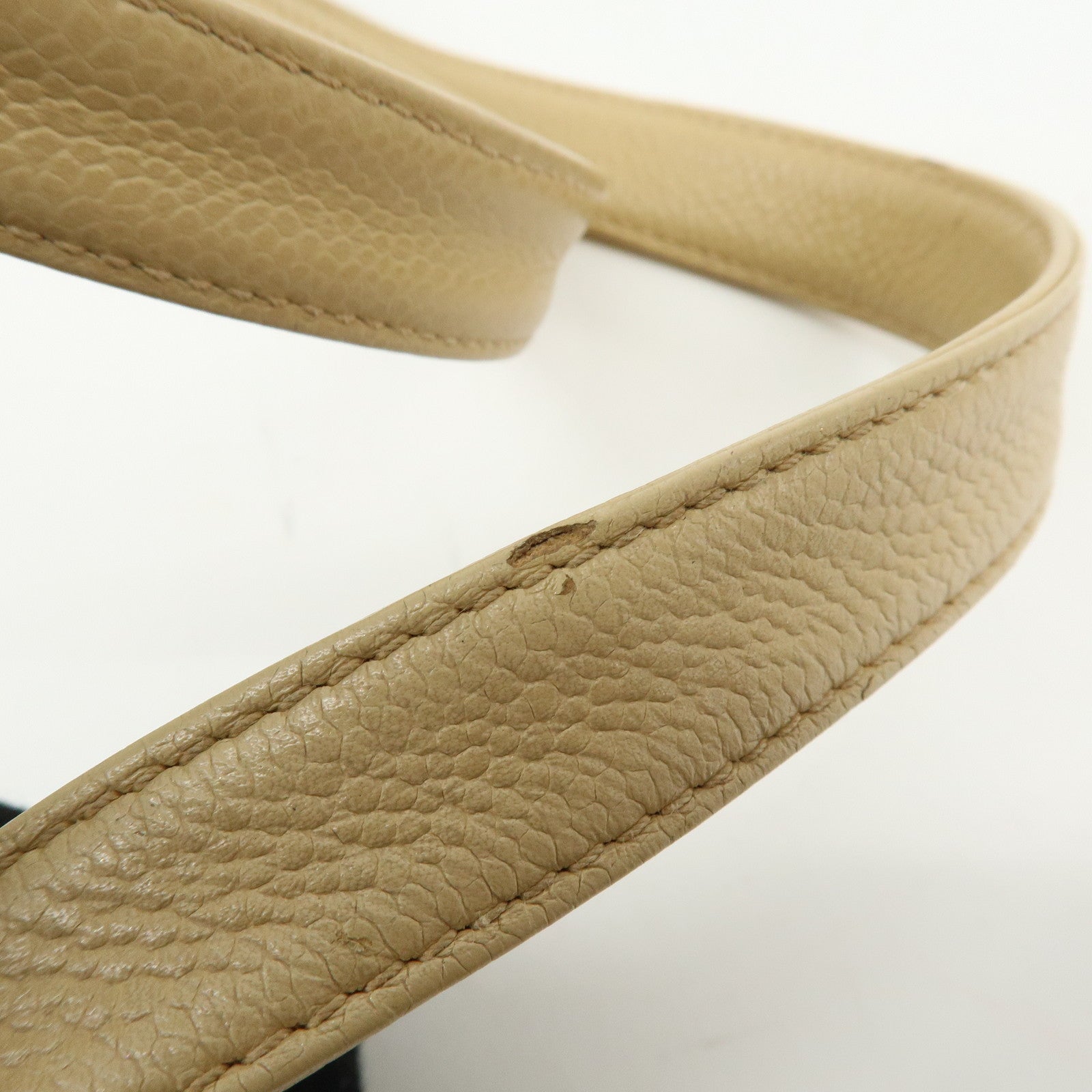 CHANEL COCO Mark Caviarskin Tote Bag Shoulder Bag Hand Bag Beige