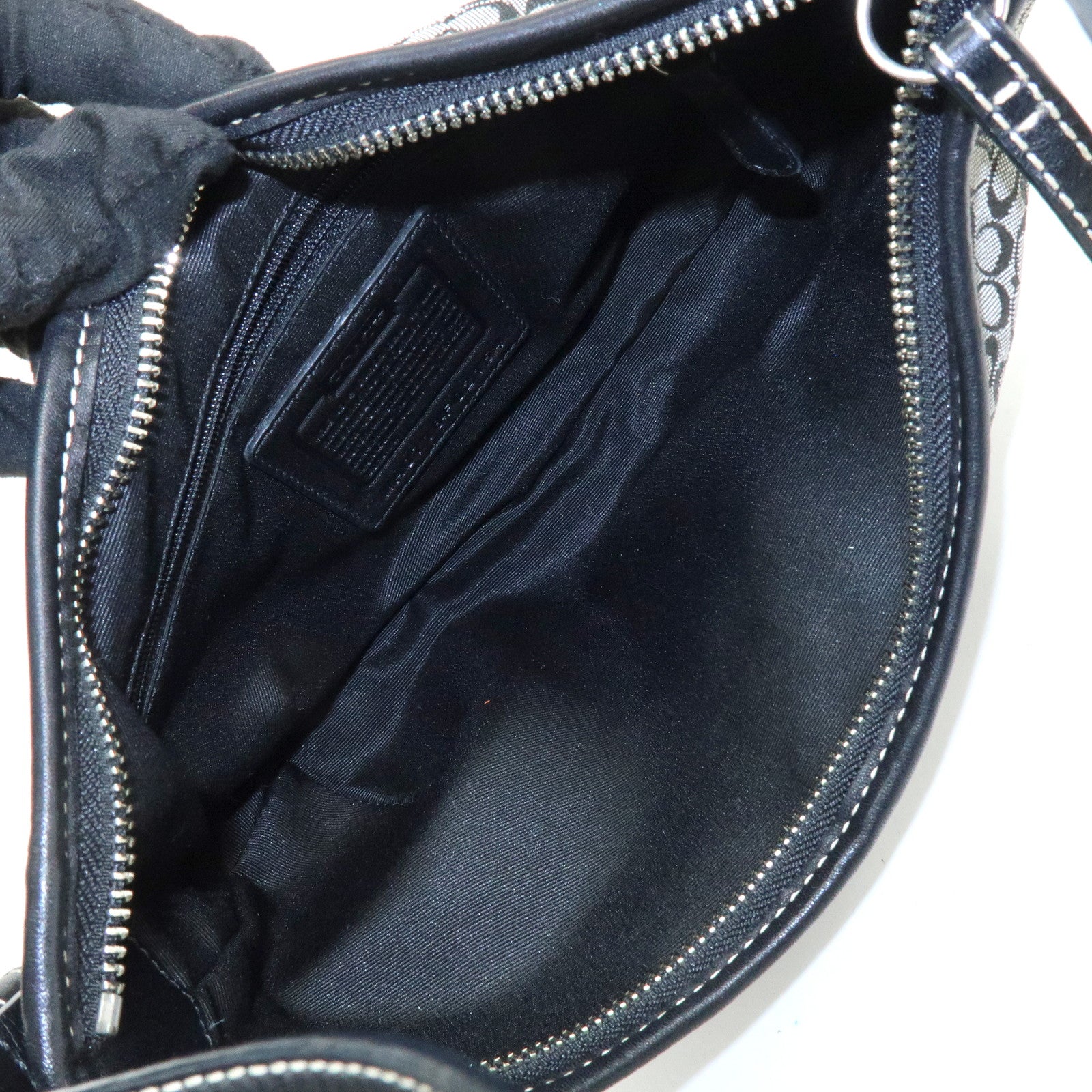 COACH Set of 2 Signature Canvas Leather Shoulder Bag Brown Black