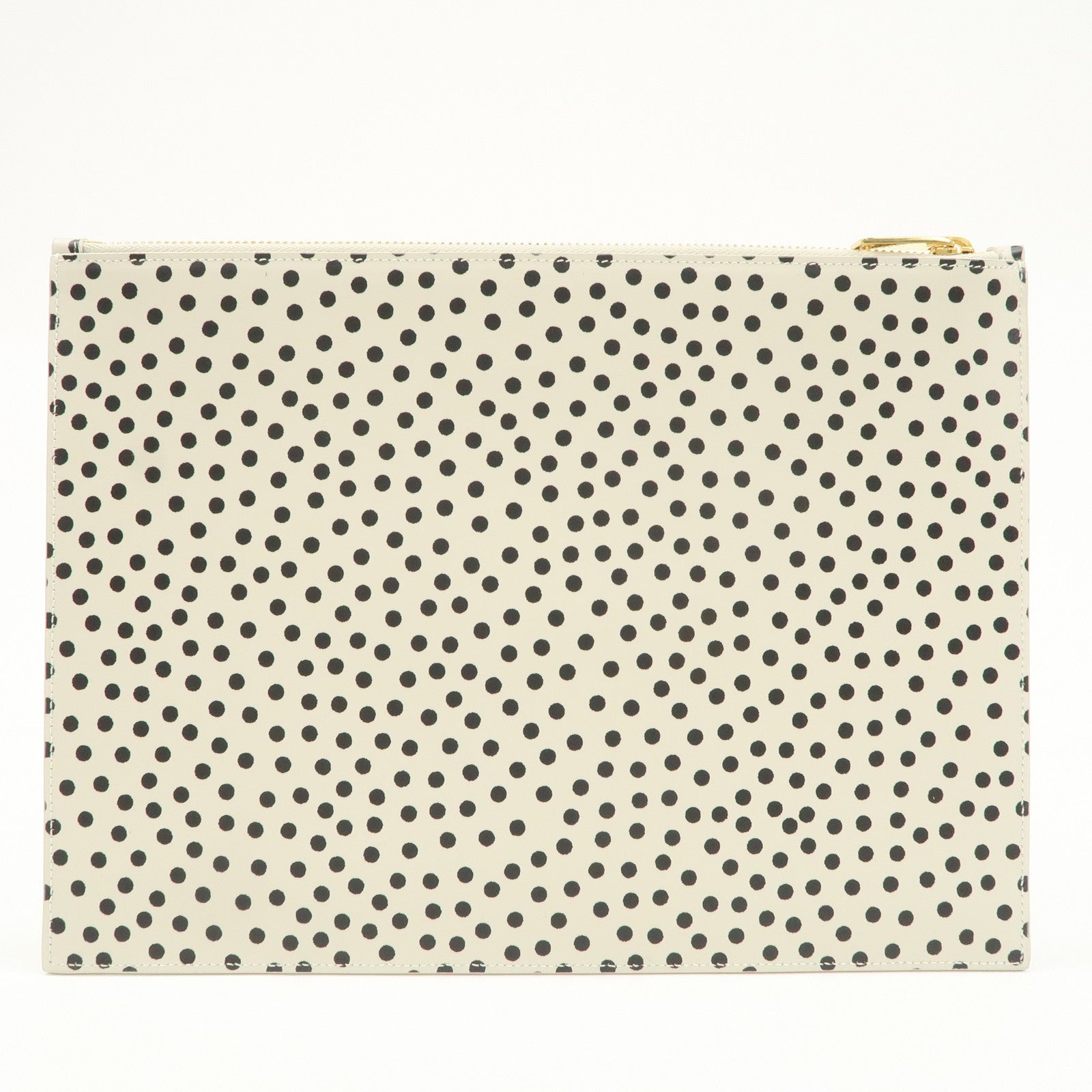 SAINT LAURENT PARIS Leather Clutch Bag Second Bag Dots Ivory Used