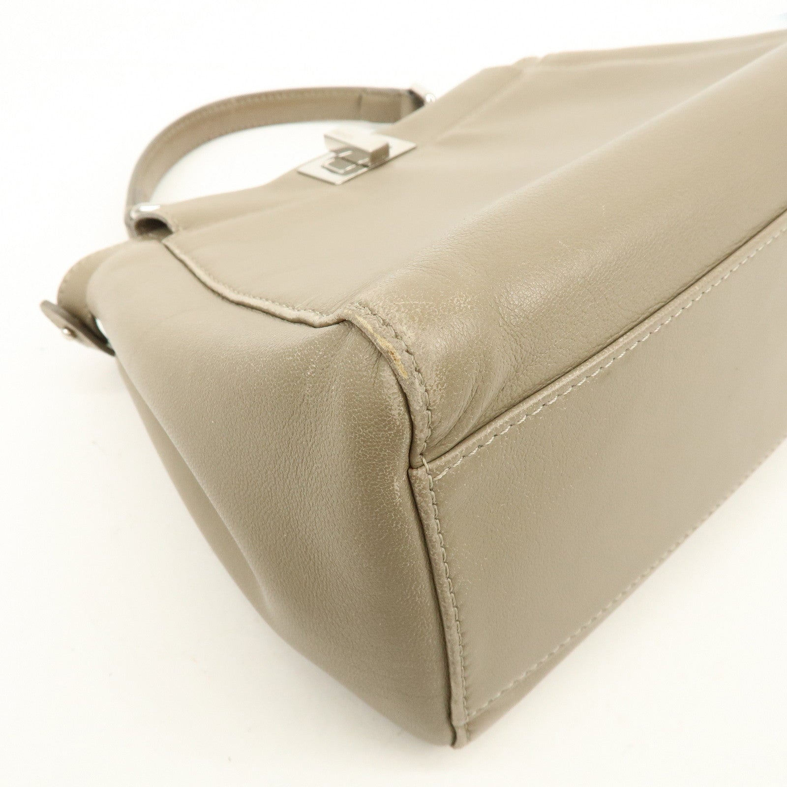 FENDI Mini Peekaboo 2Way Shoulder Bag Hand Bag Brown 8BN244