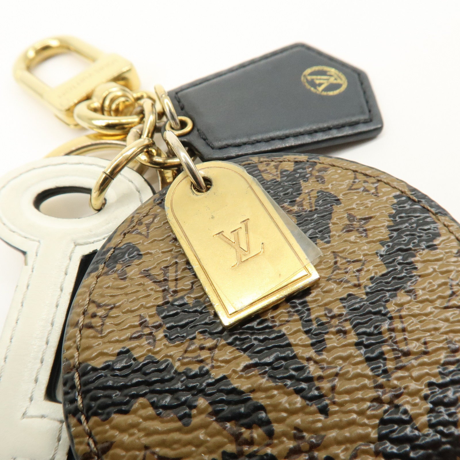 Louis Vuitton Boite Chapeau Key Holder Bag Charm Brown Gold M01367