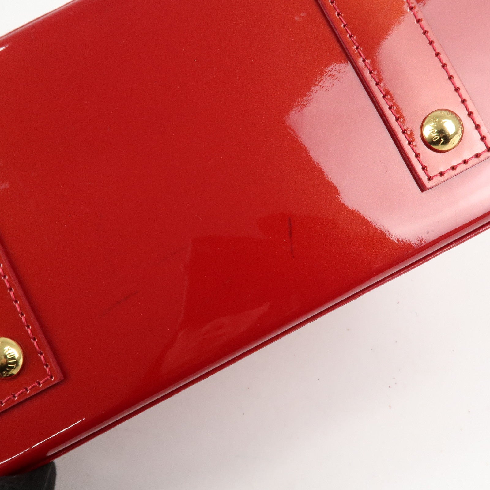 Louis Vuitton Monogram Vernis Alma BB 2Way Bag Red POMME D'AMOUR M91606 Used