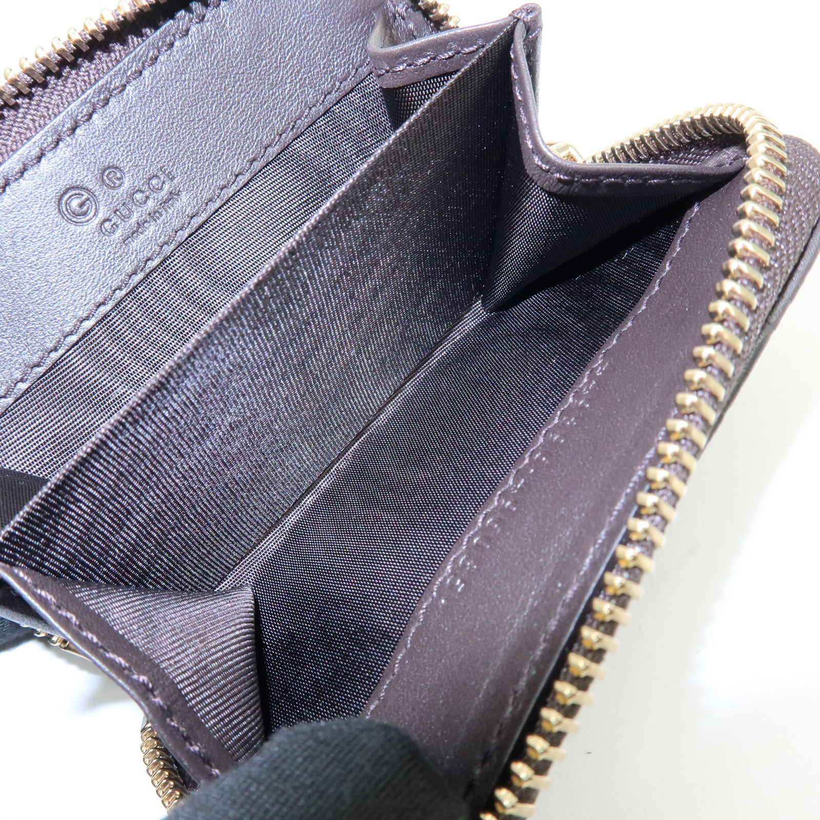 GUCCI Micro Guccissima Leather Coin Case Purse Dark Brown 449896