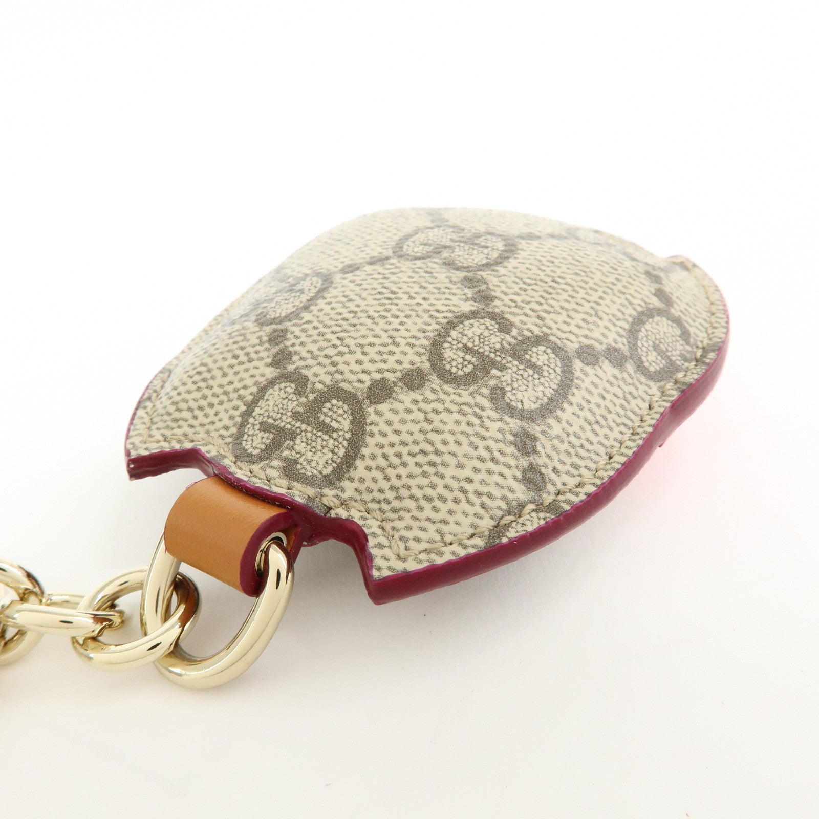 GUCCI GG Supreme Canvas Leather Bag Key Charm Owl Beige 821813