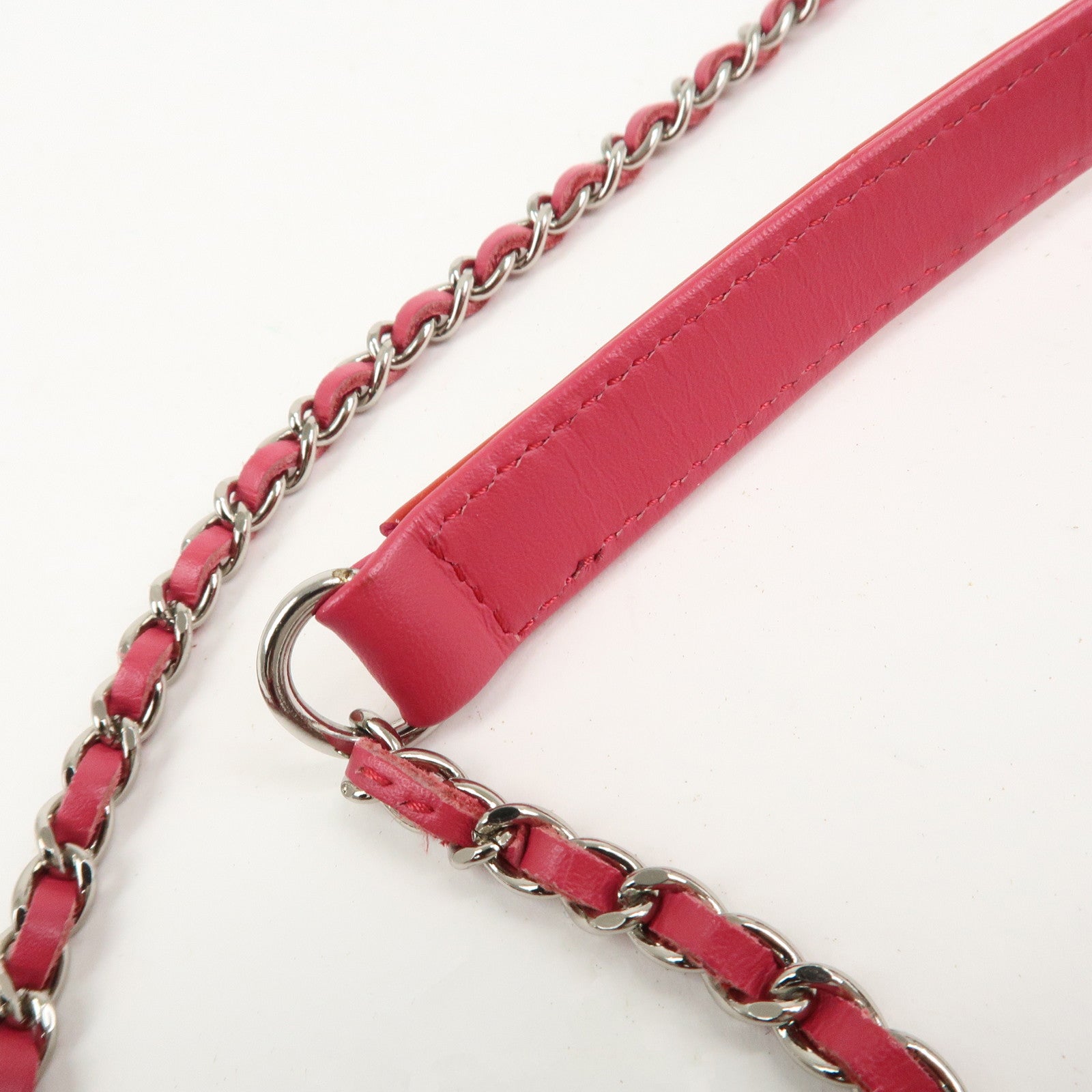 CHANEL COCO Mark Chain Shoulder Crossbody Bag Red Pink A92304