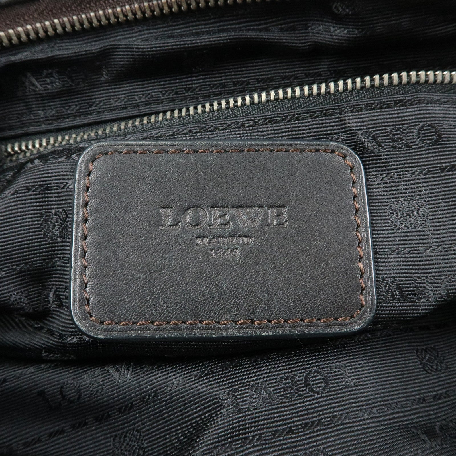 LOEWE Anagram Leather Shoulder Bag Crossbody Bag Dark Brown