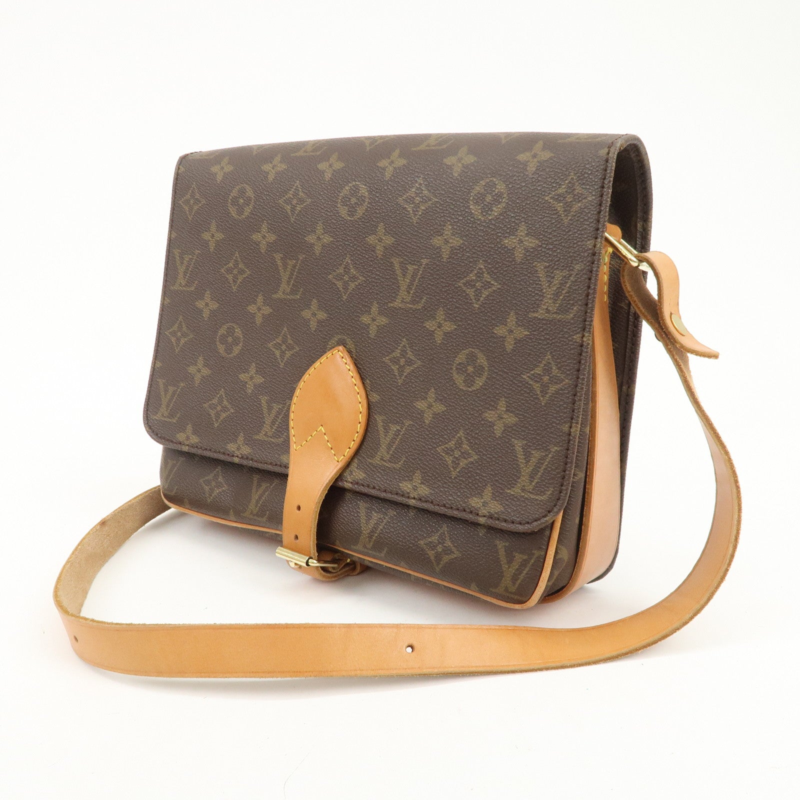 Louis Vuitton Monogram Cartouchiere GM Crossbody Bag Brown M51252
