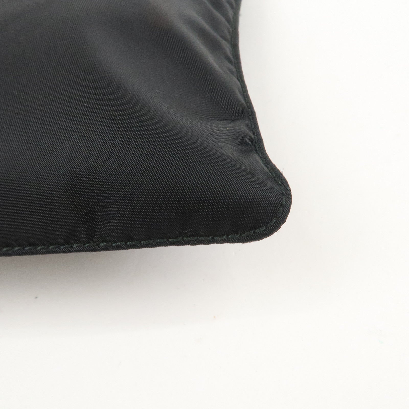 PRADA Triangle Logo Nylon Leather Shoulder Bag Crossbody Bag Black