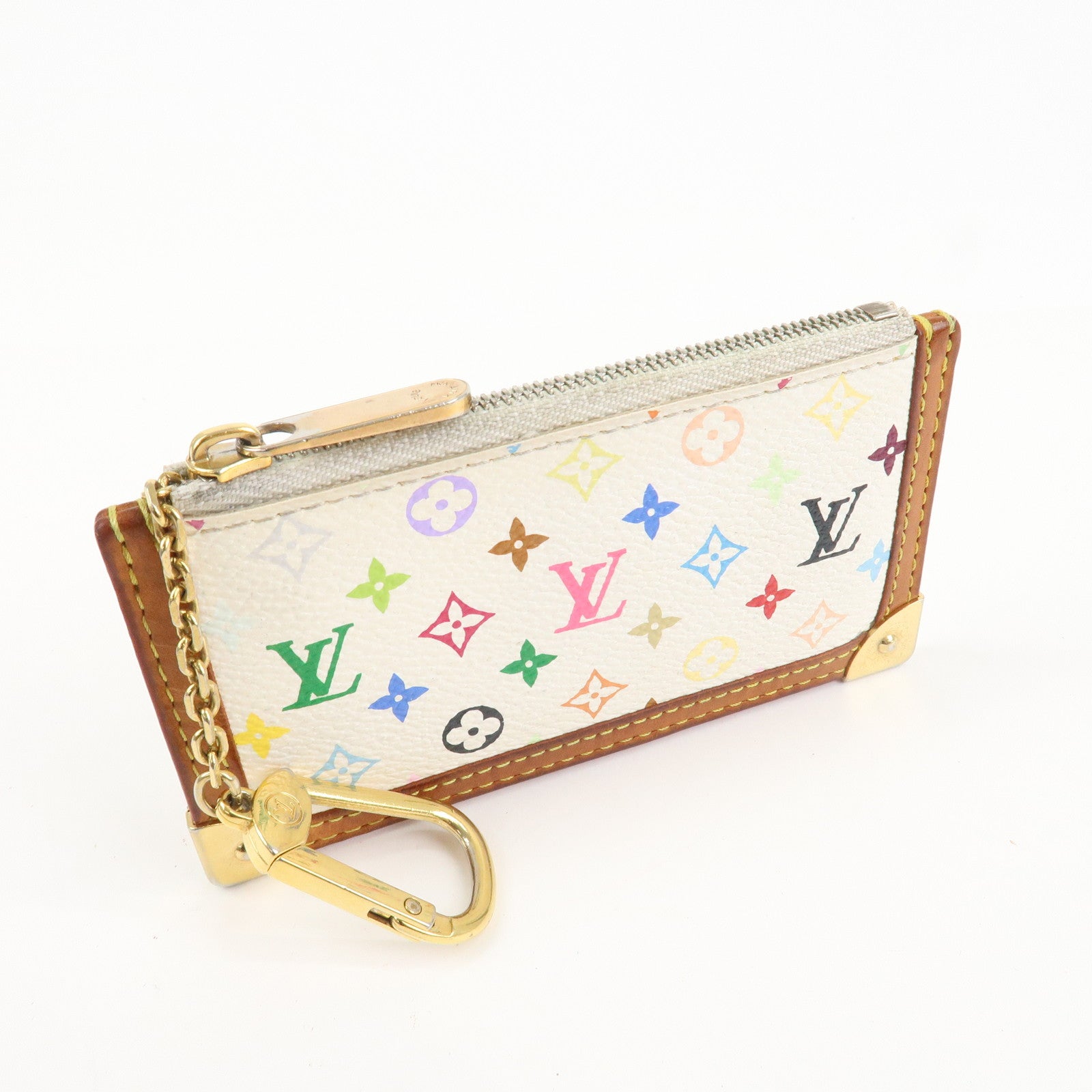 Louis Vuitton Monogram Multicolor Pochette Cles Blanc M92655 Used
