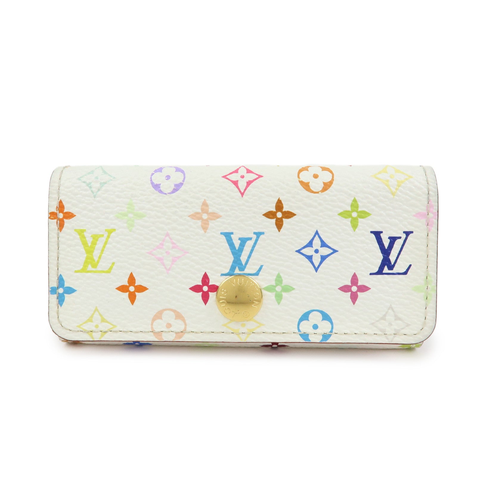 Louis Vuitton Monogram Multicolor Multiclés 4 Key Case Blanc M60043
