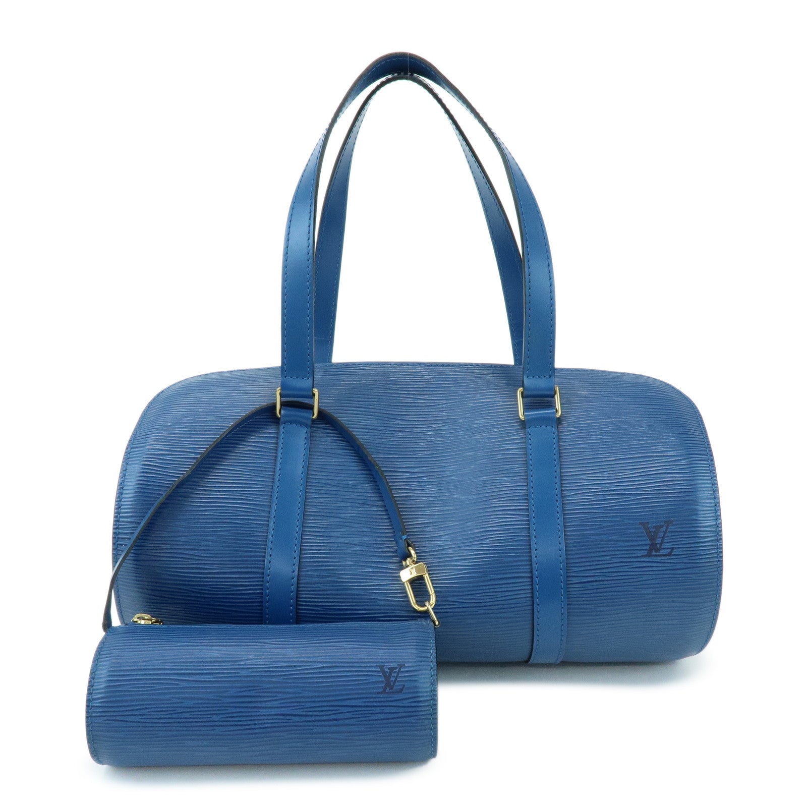 Louis Vuitton Epi Soufflot Shoulder Bag & Pouch Toledo Blue M52225