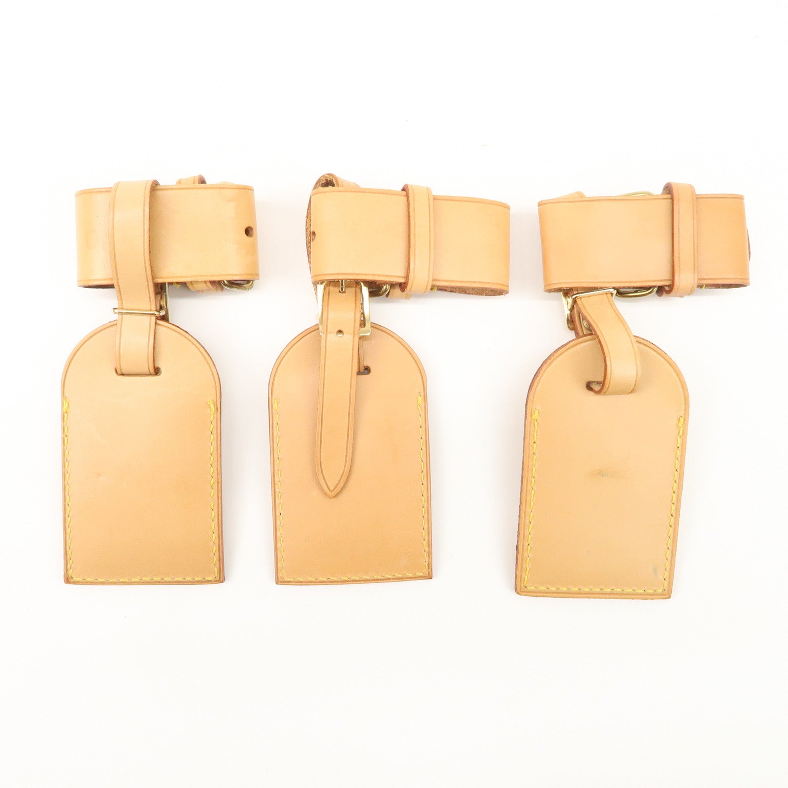 Louis Vuitton Set of 15 Nume Leather Name Tag & Poignet Natural Used