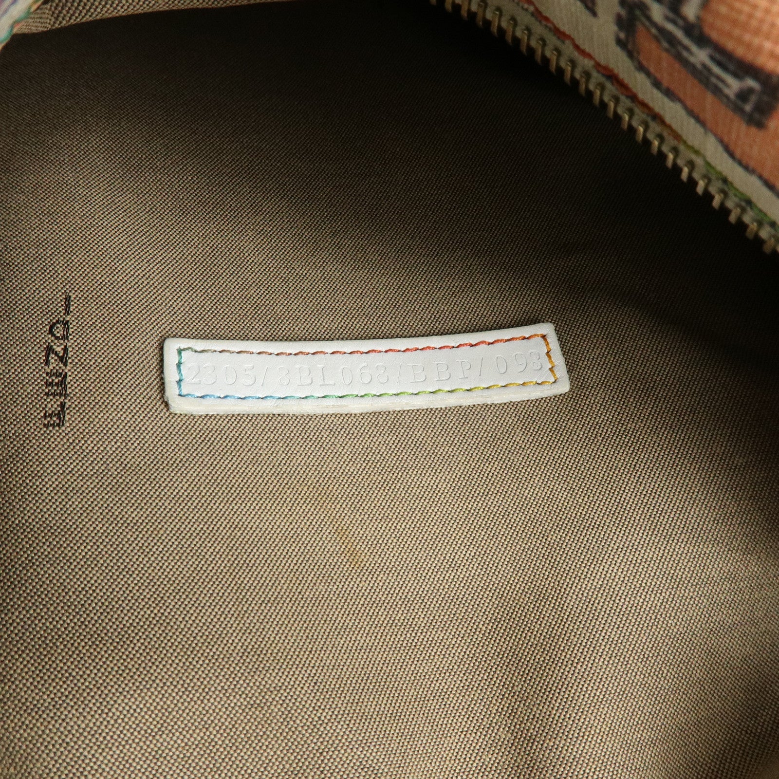 FENDI Zucca PVC Canvas Leather Boston Bag White Multicolor 8BL068