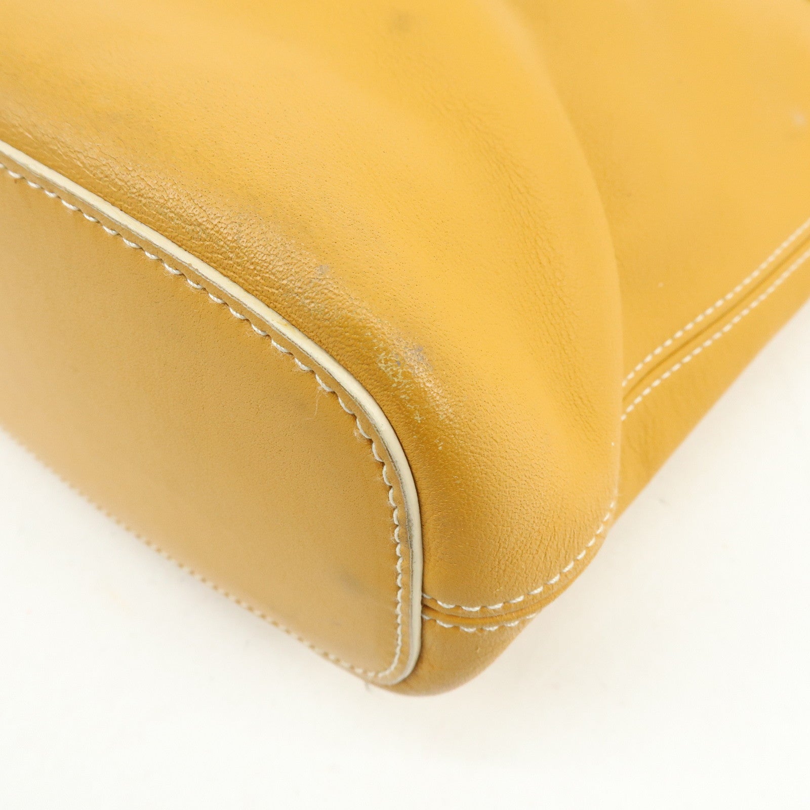 LOEWE Leather Shoulder Bag Hand Bag Light Brown