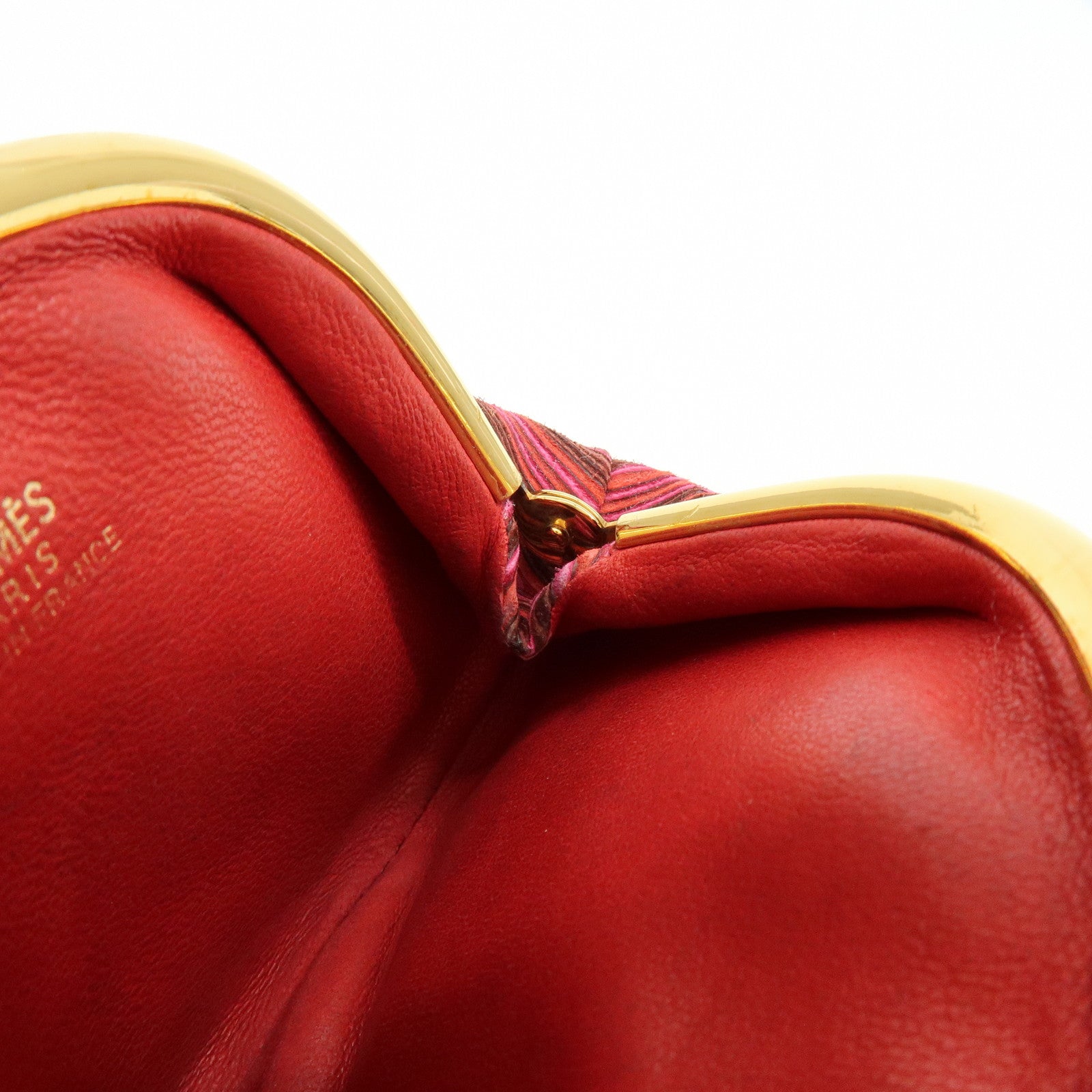 HERMES Vibrato Emile Kiss Lock Coin Case Coin Purse Purple