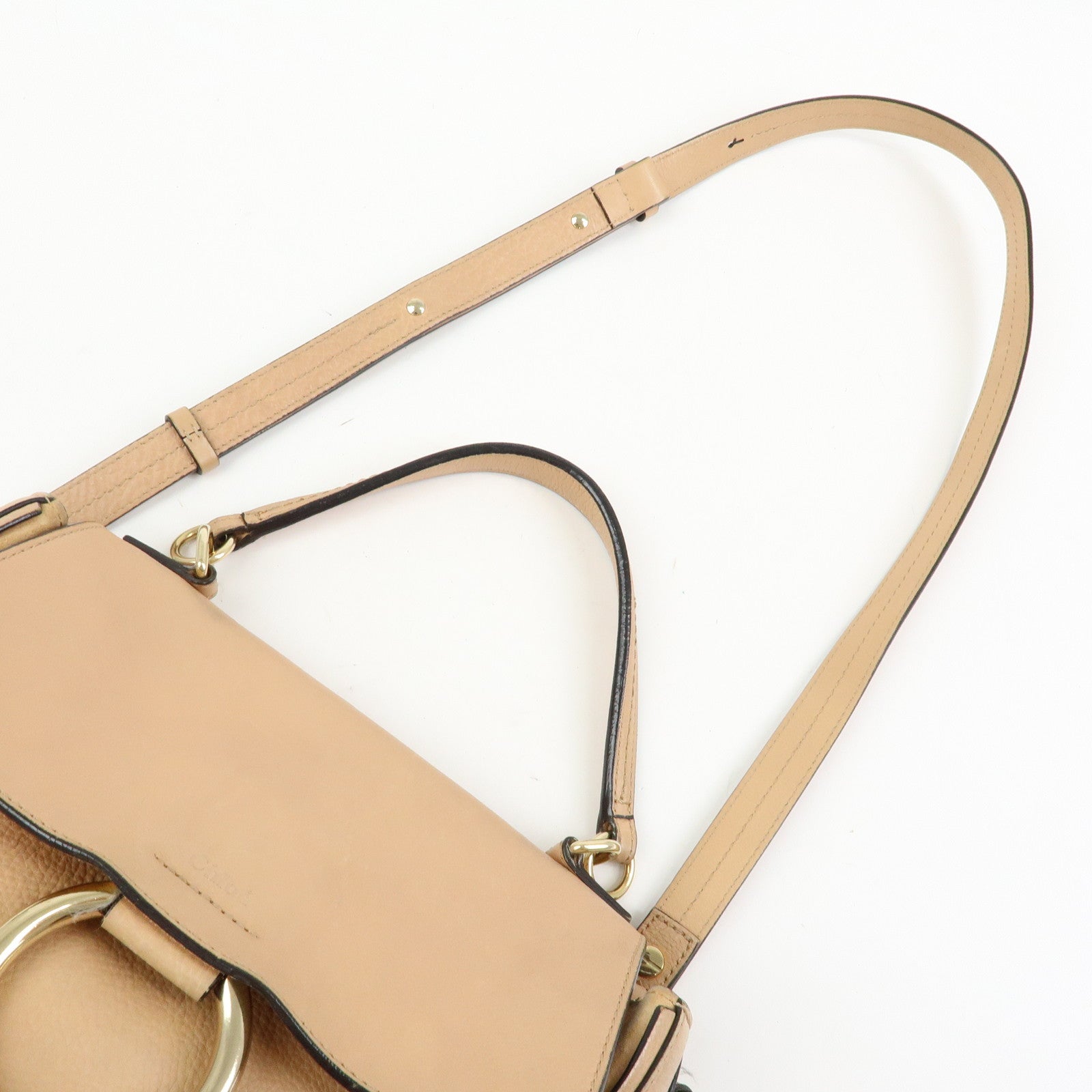 Chloe Leather 2Way Bag Shoulder Bag Hand Bag Beige Authentic Used F/S